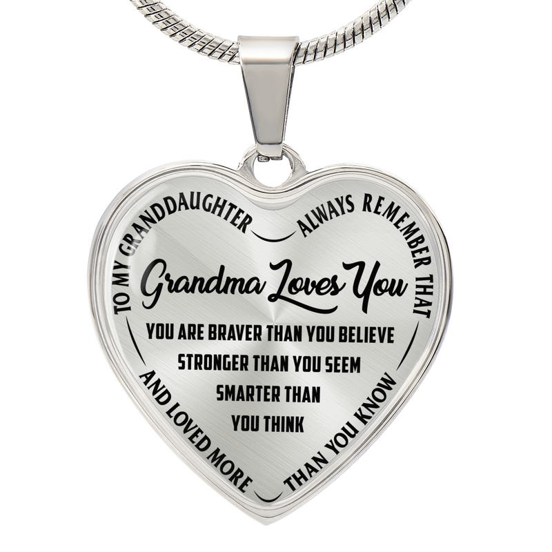 Grandma Loves You - Heart Necklace
