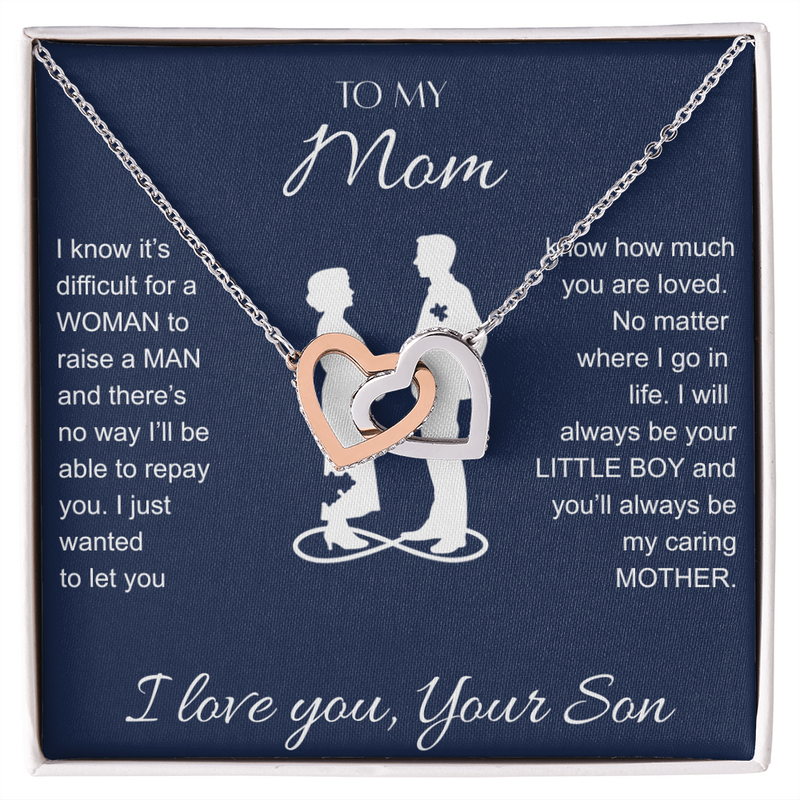 Interlocking Hearts Necklace - To My Mom