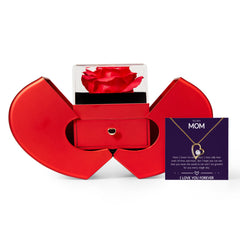 Forever Love Necklace with Red Heart Rose Box - To My Mom