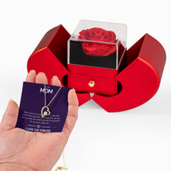 Forever Love Necklace with Red Heart Rose Box - To My Mom